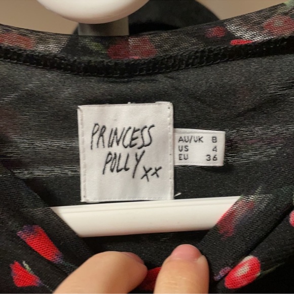 Princess Polly Floral Black Mesh Dress - Picture 6 of 8